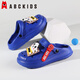 ABC Kinder Kinderlochschuhe mittelgroße Kinderjungen Sommersandalen für Mädchen weicher Einzel vielseitiger Strandschuhe 8612 Royal Blue 34-35