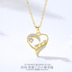 Wanlifu Kreative Liebe S925 Sterling Silber Halskette für Frauen Diamond Herzform Mode drei Elefanten Europäische und amerikanische Schlüsselbeutel Kette grenzüberschreitend Neue Stil D699 Platin (mit Kreuzkette) 925 Silber
