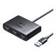 绿联（UGREEN） USB-C分线器 高速拓展4口3.0HUB集线器延长线 电脑一拖四扩展坞转换器 0.5米USB3.0【方形黑新款】/15696