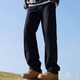 Dingfengbaoluo solid color washing jeans men's spring and summer street versatile loose loose casual long trousers HM9903 black XL