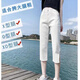 Li shangduo geschnittene Jeans für Frauen im Sommer 2025 Neue hohe Taille Slim Small M Slit Großgröße gerade Line Mid-Hose 6189 Grau L empfohlen 100-15jin [Jin ist 0,5 kg]