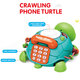 Multifunktionaler Musik-Simulation von Kindern Simulation Telefon Babykriechspielzeug lernen, Schildkröte Frühschullernmaschine HLX218A-1 [Fernbedienungsversion] Crawl-Projektionschildkröte [Englische Farbe