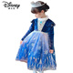 Disney Girls Elsa Princess Dress New Autumn and Winter Velvet Thickened Cute Girl Frozen Performance Dress Set Velvet Skirt + Cape 100 (Suitable for heights of about 90cm)