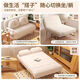 Spurlot foldable sofa sofa bed dual-purpose cream single small apartment balcony living room multi-function telescopic double cloud off-white 68CM deer velvet leather sponge