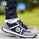 Woodpecker men's shoes 2025 spring new leather casual shoes fashion trendy soft sole one-foot driving shoes men's sports shoes AW9906 blue cloth style 38 small size / big size