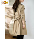 Chujing windbreaker women's 2025 spring new women's mid-length coat is popular this year Khaki M 90-105Jin Jin is equal to 0.5 kg