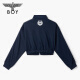 BOY LONDON25新款春夏女款半高领撞色条纹显瘦运动外套W12004 藏青色 S