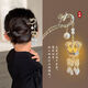 Indian rice (ENRMIIV) high-end luminous hairpin, retro tassel palace lantern hairpin, women's ancient style headwear, Hanfu hair accessories, Mid-Autumn Festival hairpin, golden lantern hairpin, red pavilion