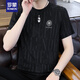 ROMON (ROMON) 2025 summer new men's ice silk short-sleeved T-shirt trendy men's half-sleeved T-shirt dark pattern jacquard men's quick-dry top 699 white L 115130Jin [Jin equals 0.5 kg]