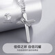 Zhou Baifu Silver Cross Necklace for Men 2025 New Clavicle Chain Pendant Student Day Gift for Boyfriend