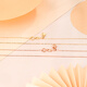 Mengjinyuan 18K gold necklace 750 color gold plain chain rose gold love Chopin chain birthday gift for girlfriend K gold chain length - about 45cm weight - about 1.35g