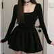 
Miao Yijia puffy skirt dress for women's skirt for winter sexy black dress slim pure and horny princess skirt short skirt black French Hepburn style cute puffy skirt one size [recommended 120 Jin [Jin equals 0.5 kg]]