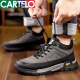 卡帝乐鳄鱼（CARTELO）棉鞋男2025冬季新品真皮加绒加厚羊毛雪地靴男士保暖休闲高帮男鞋 XG9852卡其加绒款 40 标准皮鞋尺码