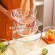 Meal General Transparent Glass Bowl High Temperature Resistant Household Baking Glass Basin and Noodle Cake Egg Salad Instant Noodle Bowl Large Soup Bowl Glass Salad Bowl 1 piece 4500ml