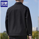 Romon jacket men's spring and autumn 2025 new fashion brand high-end lapel business casual tops youth large size black XL recommended 140-160 Jin Jin equals 0.5 kg