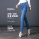 Pier Cardin Straight Jeans für Frauen hellblau Sommer 2025 Neue elastische Hohe Taille Mutterhose Freizeit mittlere Hosen im mittleren Alter 7029 Blau Q 28 /L95-105Jin [Jin ist 0,5 kg]