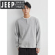 JEEP SPIRIT light luxury fake two-piece long-sleeved shirt for men in spring and autumn American fashion brand loose Henry collar bottoming shirt top floral gray S