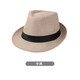 Spring and summer hat men's solid color top hat casual couple hat sunshade cool hat jazz hat straw hat sunshade beige sesame color diced one size 58cm