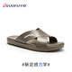 罗敷（Luo Fu）6196-3男士凉拖鞋 深卡其 42