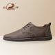 Ram leather shoes for men, genuine leather spring and summer formal business men's shoes, British style trendy men's casual shoes, khaki 40