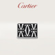 卡地亚（Cartier）店C de 袖扣 纯银镀钯黑漆袖扣 纯银镀钯