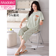 
Modal 2025 summer pajamas women's short-sleeved suit cute cartoon for wearing thin and fresh home clothes 9905 L (165)