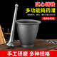 Meikejie old-fashioned chili pepper masher cast iron thickened grinder mashing jar mashing pepper grinder mashing jar garlic masher extra large cast iron grinder
