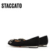 Sijiatu 2025 Nouveau Velvet Dream Elegant Commutant chaussures plates chaussures simples bouche bouche chaussures de femme 9a962aq5 noire noire 36