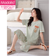 
Modal 2025 summer pajamas women's short-sleeved suit cute cartoon for wearing thin and fresh home clothes 9905 L (165)