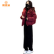Paige Shark 2025 new style this year popular small red short fashion thickened cotton jacket for women autumn and winter trendy brand burgundy M recommended 100-120Jin Jin equals 0.5 kg