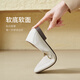 ZHR loafers women's spring and autumn commuting style flat-sole leather shoes women's soft-faced single shoes women AH653 beige 39