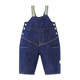 Mini Balabala boys and girls pants autumn new baby overalls cute and cute baby jeans denim dark blue 88301 100