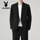 Playboy (PLAYBOY) non-iron shoulder pad small suit men's jacket spring and autumn Korean style loose business style casual suit top black L
