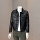 ANDSEEYOU Brand Men's Leather Jacket 2025 Spring and Autumn New Lapel Motorcycle Wear Trendy Slim Leather Jacket Men's Chinese Valentine's Day Black Velvet M