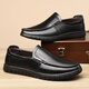 Playboy (PLAYBOY) men's shoes spring and autumn new middle-aged and elderly dad's shoes slip-on men's shoes business casual leather shoes black 40