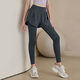Victoria Traveller Yoga Hosen Frauen Fitnesshosen laufen schnelle Trockensporthosen hoher Taille gefälschte zweiteilige Anti-Awkward-enge Hose grau l