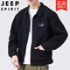Jeep (Jeep) Jacke Herren Frühling und Herbst 2025 Neues Hemd Revers Herbst Herren Work Jacke Frühherbst-Jacke Top [Upgrade-Version] K12806 Black [Empfohlen 168-190jin [Jin Equals Equals]] 4XL