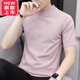 PLAYYOUNG International Brand Men's Spring and Autumn Short-sleeved T-shirt Sweater Men's Round Neck Half-sleeved Knitted Slim Sweater Knitted Sweater 9902 Beige 2XL 180