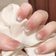 Mu Yunyao Red Wearing Armor 2025 New Style Nail Patch Wearing Nail Art Plate White Autumn and Winter Model 682 Mid-Length Tulip [Buy two get one free 24 pieces