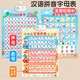 Benben Beibei Audio Educación temprana Póster de alfabetización para bebés Pinyin Ilustración para niños Alphabet Alphabet Pegatinas de pared para niños Pinyin + Números + letras [3 piezas con audio]