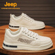 Jeep Spirit 1941 Herrenschuhe 2025 Sommer neu atmungsaktiv und geruchssicherer Leinwandschuhe Leicht und vielseitige Männer mit dicker Locked Casual Sports Trendy Schuhe CF9906 Khaki [verbesserte Version]/High-End Resistant 42