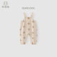 Guiqi Bear, cute overalls for boys and girls, spring and autumn infant jumpsuits, children's pants, fashionable going out, milkshake apricot Shangxia Ruoan 100