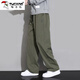 Pantalon occasionnel de pics pour hommes en été mince et pantalon raide lâche polyvalent pour hommes pantalon de travail décontracté américain pour hommes 2332 armée verte xl recommandé 120-150jin [Jin est égal à 0,5 kg]