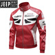 JEEP SPIRIT2025新款男士痞帅机车赛车服摩托车骑行PU皮夹克春秋防风皮衣外套 黑色【688】 3XL 【185-205斤】