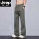 JEEP SPIRIT纯棉美式男春秋款宽松直筒纯棉微喇伐木休闲工装裤男款2025新款 9871卡其 XL 【130-145斤】