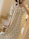 
Huilie Korean sweet and cute little bear cotton yarn nightgown women's 2024 new summer day short-sleeved pajamas dress home QS skirt #9871 (with chest pad) M recommended 80-100Jin [Jin equals 0.5 kg] wear equal size