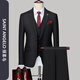 Announcement Bird Suit Men's Professional Suit Business Banquet Two-piece Set Three-piece Groom Wedding Dress Violet Clothes + Pants + Vest 3XL 185 Code/