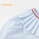 Balabala shopping mall same style children's clothing girls long-sleeved shirt French plaid shirt spring clothing white blue tone 00418 120