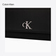 Calvin Klein niche shoulder bag gift litchi pattern bag metal buckle chain flip CK women's bag crossbody bag DH2806 UB1-space black OS