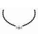Vivienne Westwood Queen Mother Black Agate Single Layer Necklace Black Necklace for Girlfriend Birthday Gift Genuine Women
